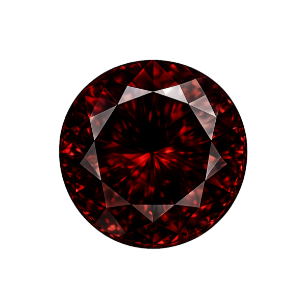 Round CZ dark garnet