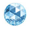 Round Roser cut CZ Medium Blue topaz