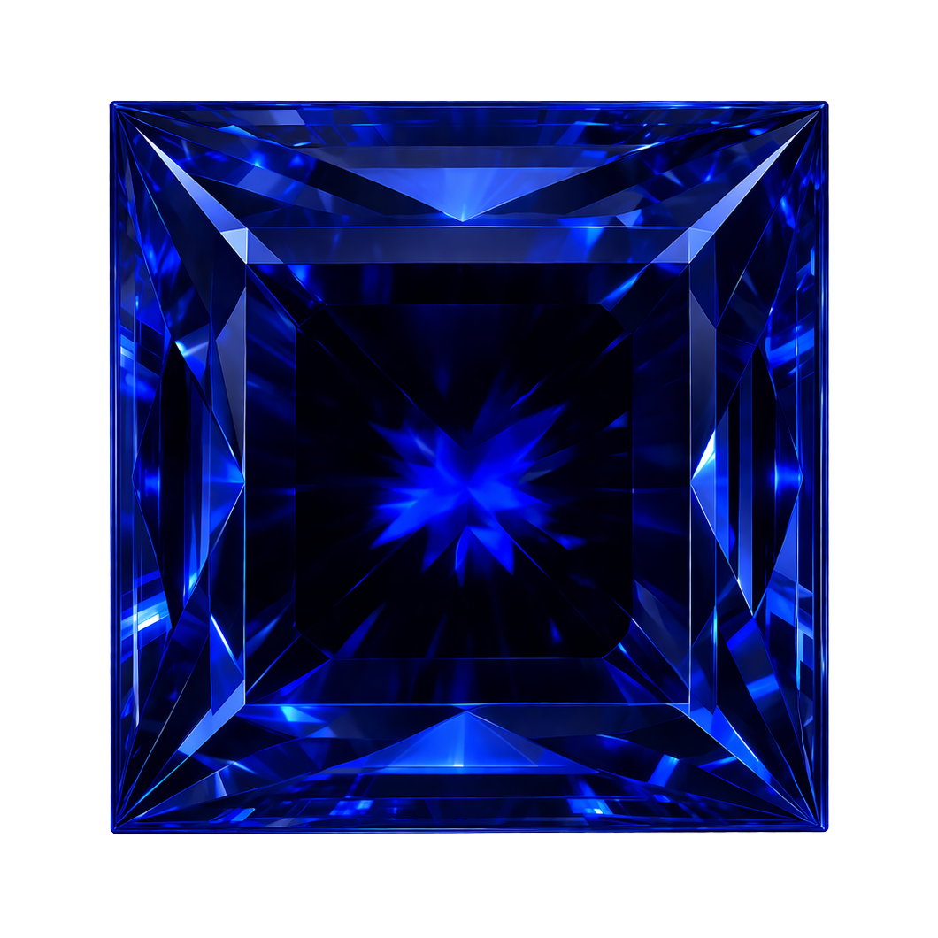 Square Blue Sapphire #34