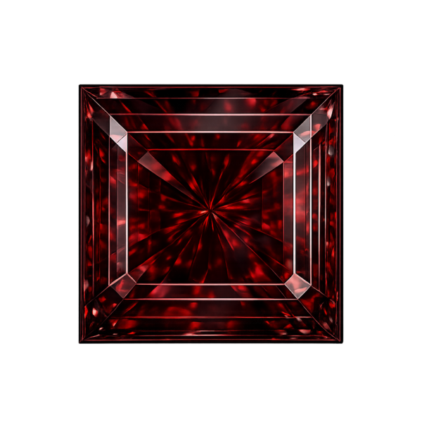Square CZ dark Garnet