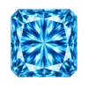 Square Cut corner CZ Medium Blue Topaz