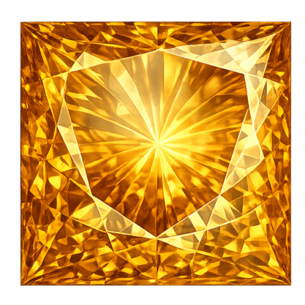 Square Natural Earth Mine Genuine Citrine