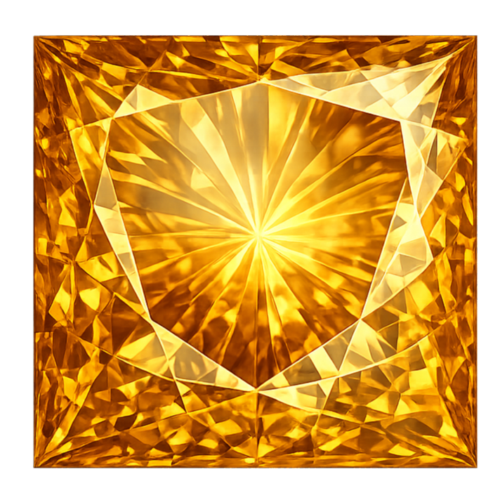 Square Natural Earth Mine Genuine Citrine