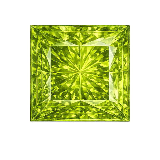 Square Natural Earth Mine Genuine Peridot