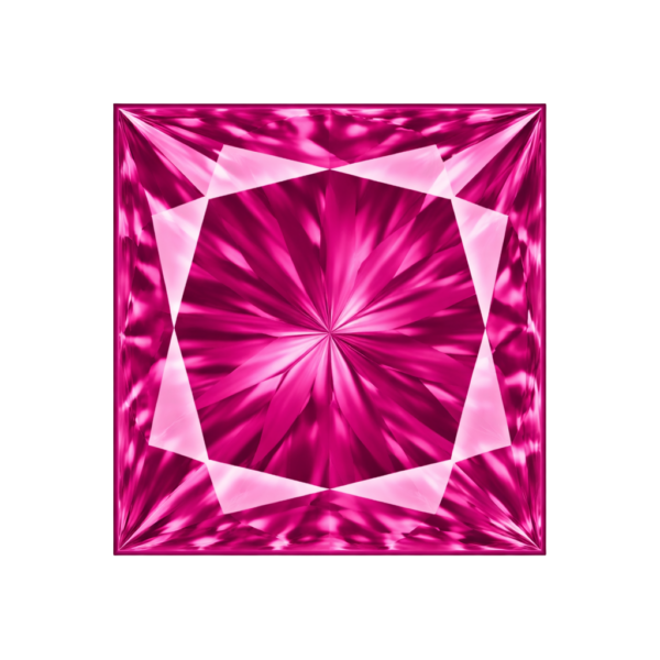 Square Rose #3 Synthetic Gemstone