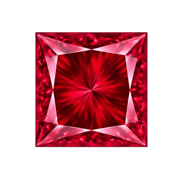 Square Ruby #4 Synthetic gemstone