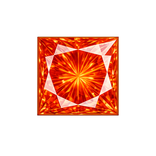Square padparadsha Synthetic Gem