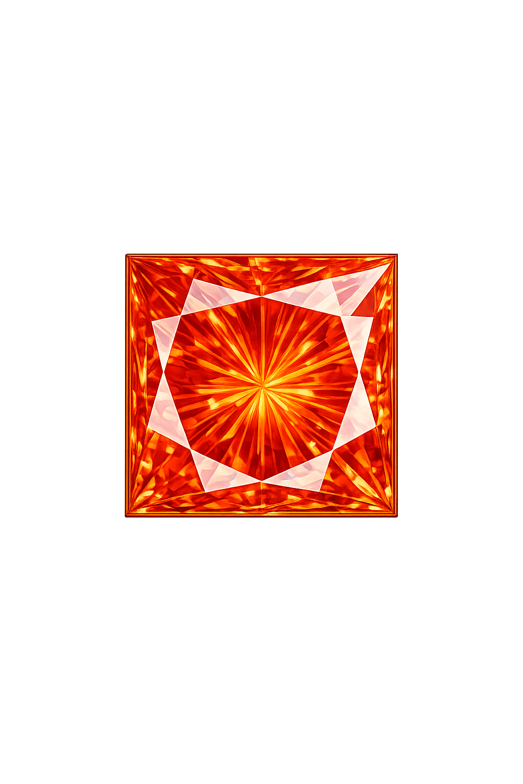 Square padparadsha Synthetic Gem