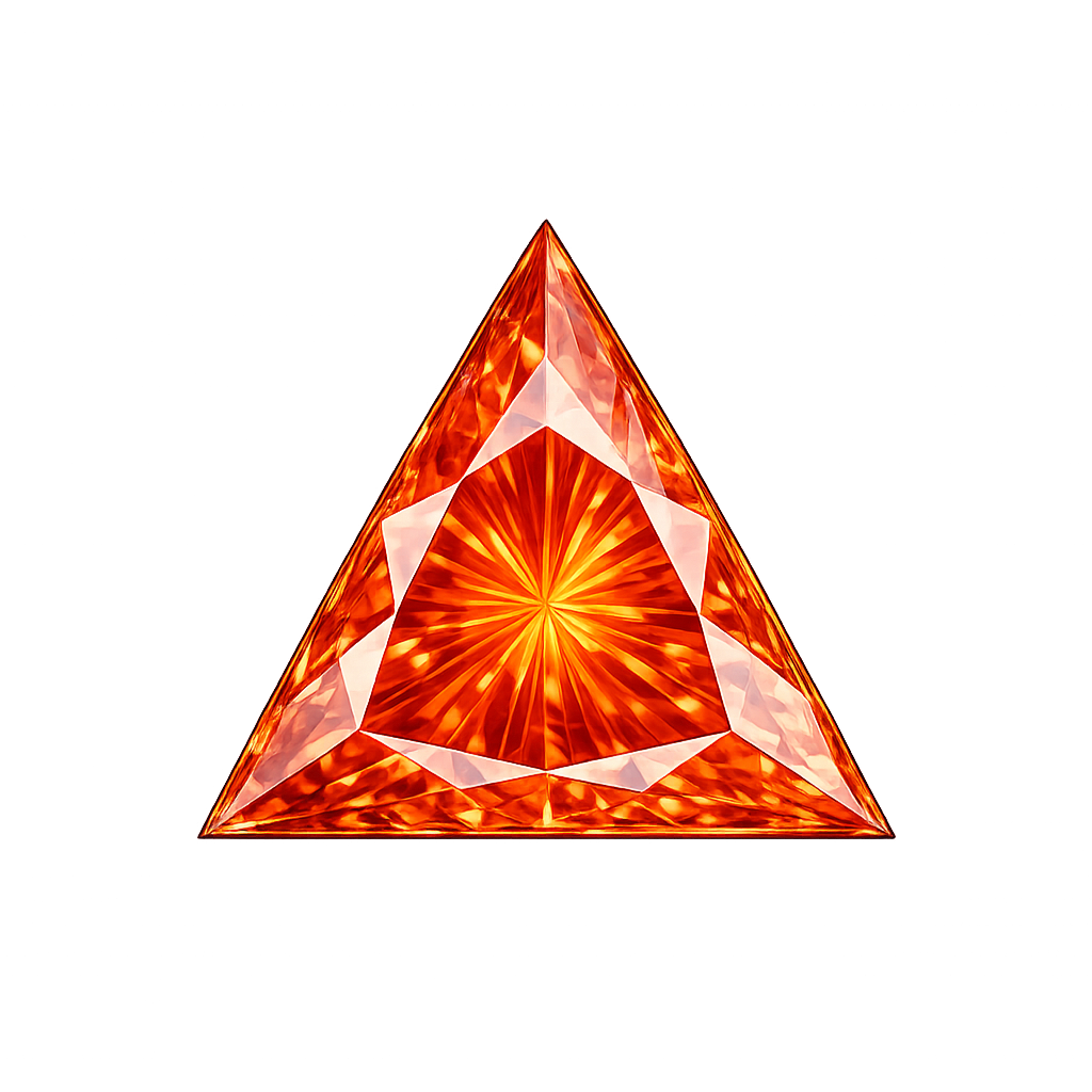 Triangle Padparadsha Synthetic Gem