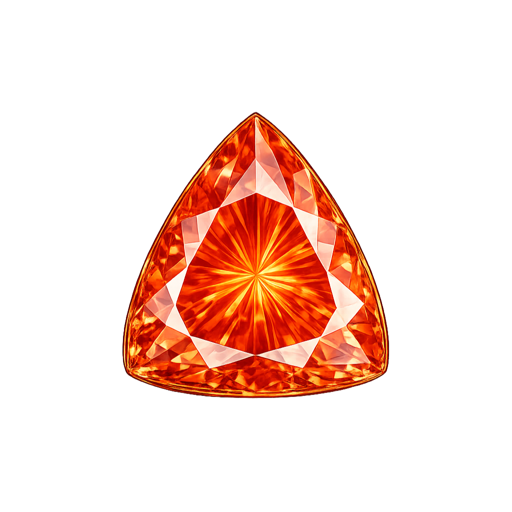Trillion Padparadsha Synthetic gemstone