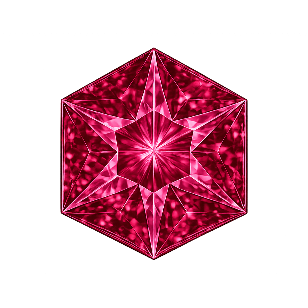 hexagon Rose #3 synthetic Gemstone