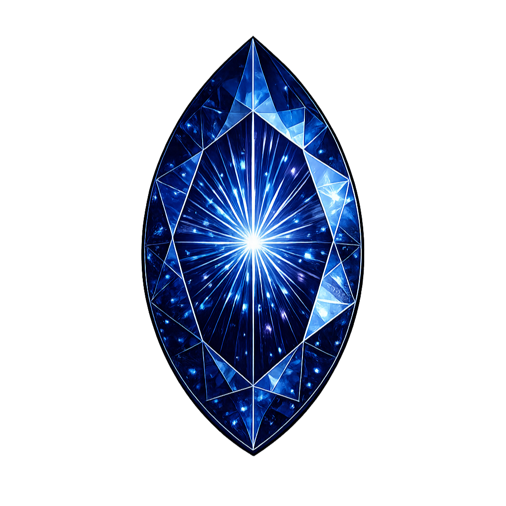 marquise Lab created Dark Blue sapphire #35