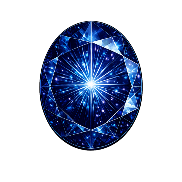 oval Lab created Dark Blue sapphire #35
