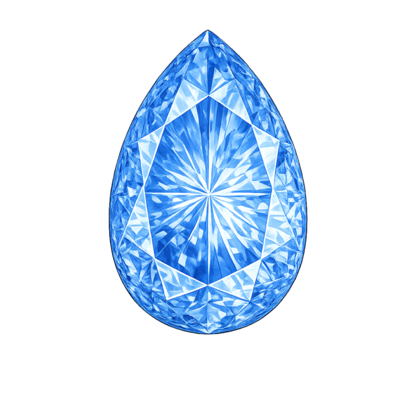 Pear Blue sapphire medium 124