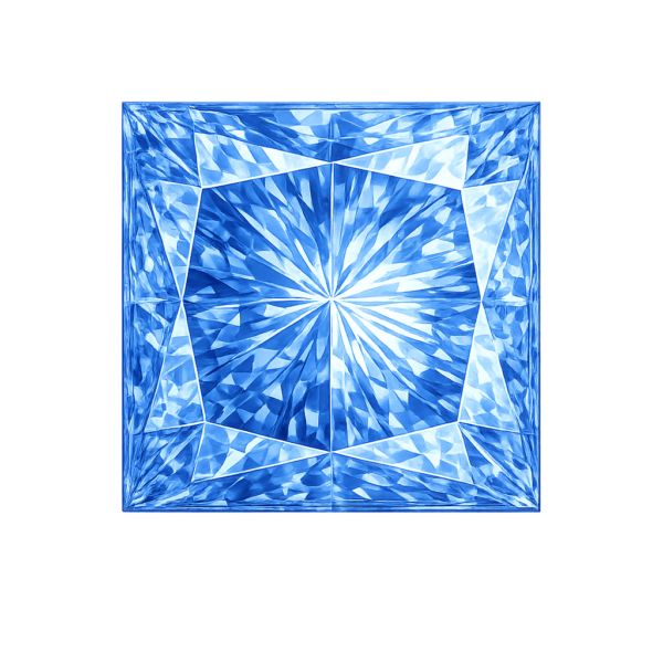 Square Blue Sapphire medium 124