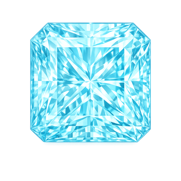 Square cut corner CZ Aquamaraine
