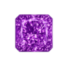 Square cut corner CZ violet