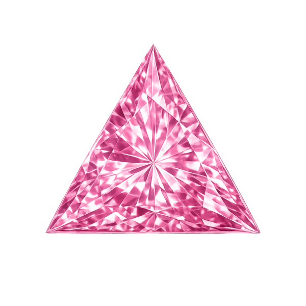 Triangle CZ pink rose