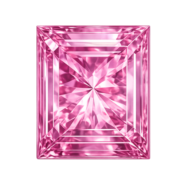 square CZ Pink Rose